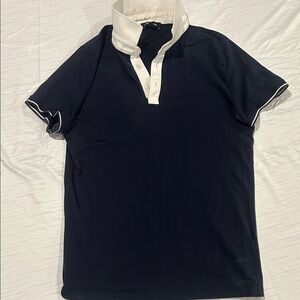 Express Dark Blue Polo with White Accents